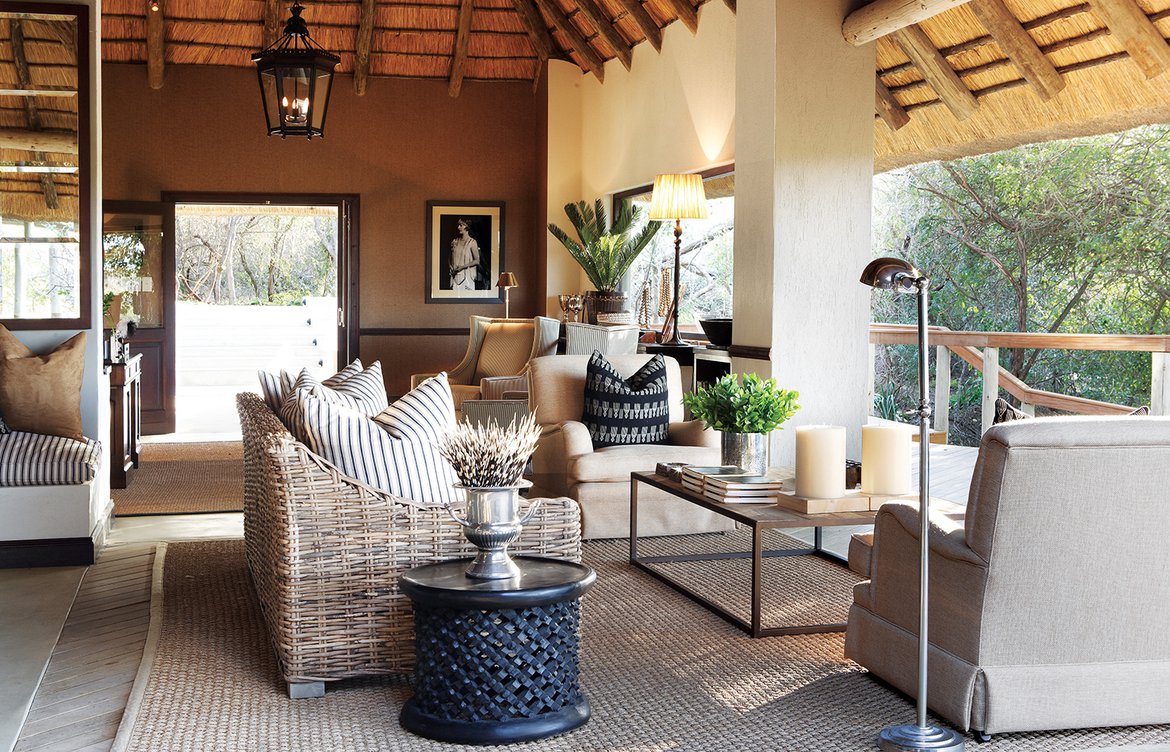 The main area / lounge /sitting area of Pioneer Camp Londolozi